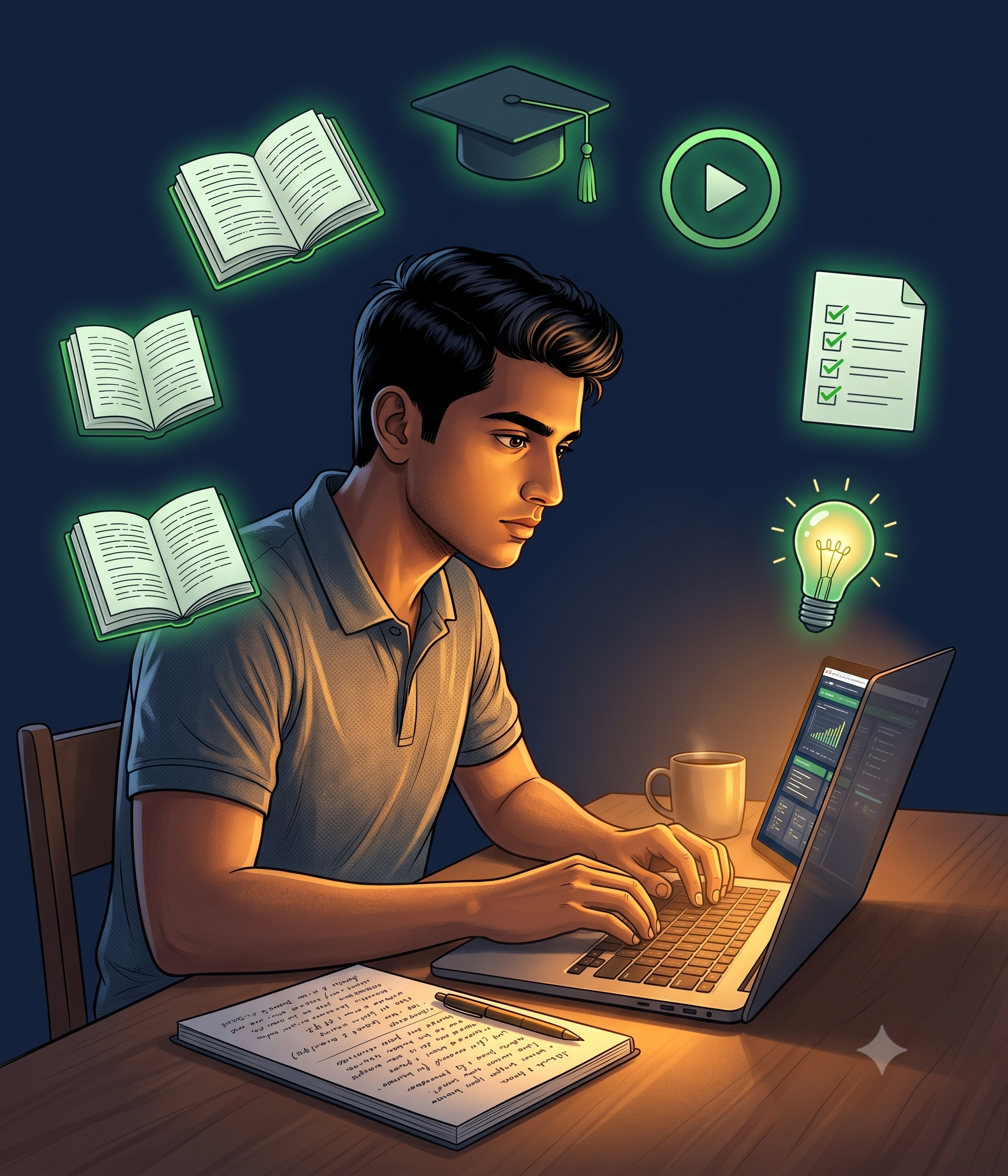 Student learning online at Syed Ali Academy
